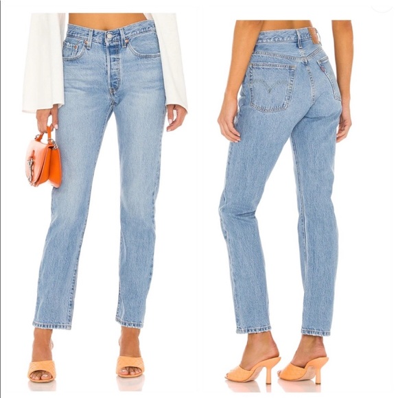 Levi's Denim - Levi’s 501 Button fly light wash high-rise rise straight leg Big E Jeans